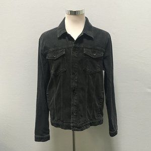 Men's Black/Grey Denim Jacket Topman